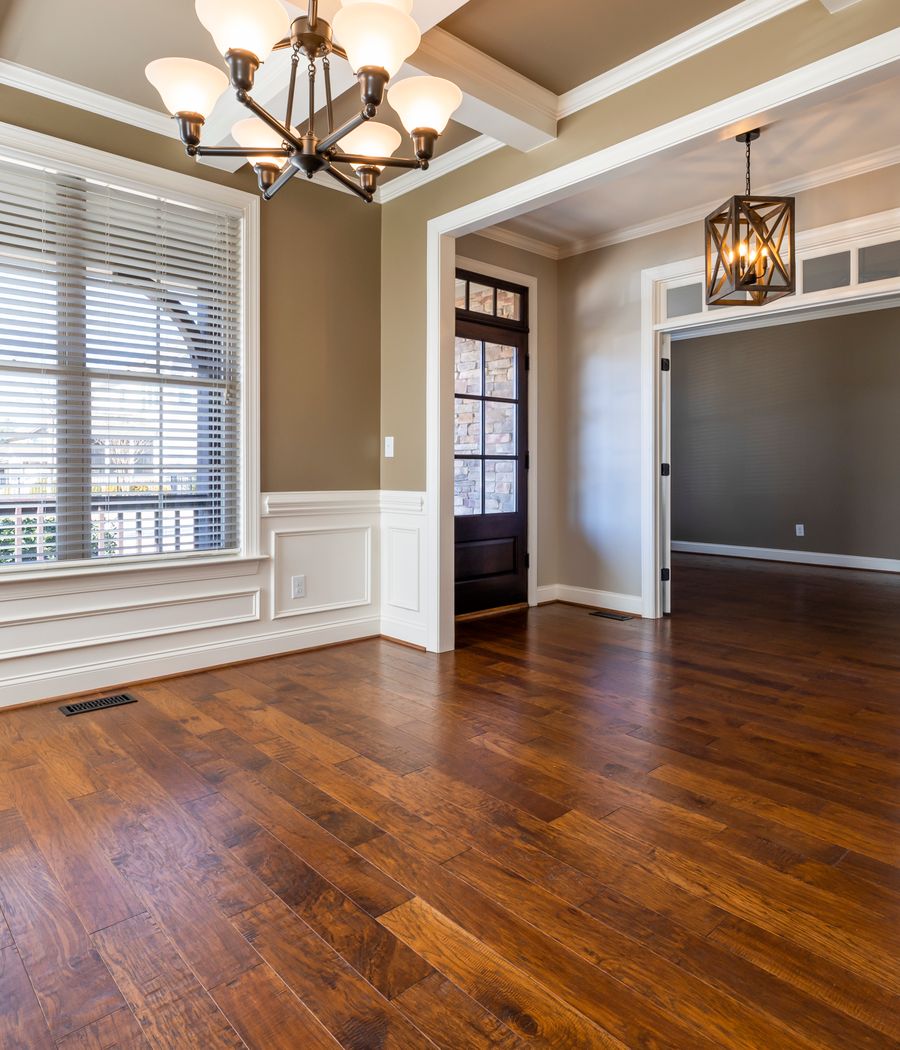 Wide-plank hardwood flooring in a Estero, Florida home