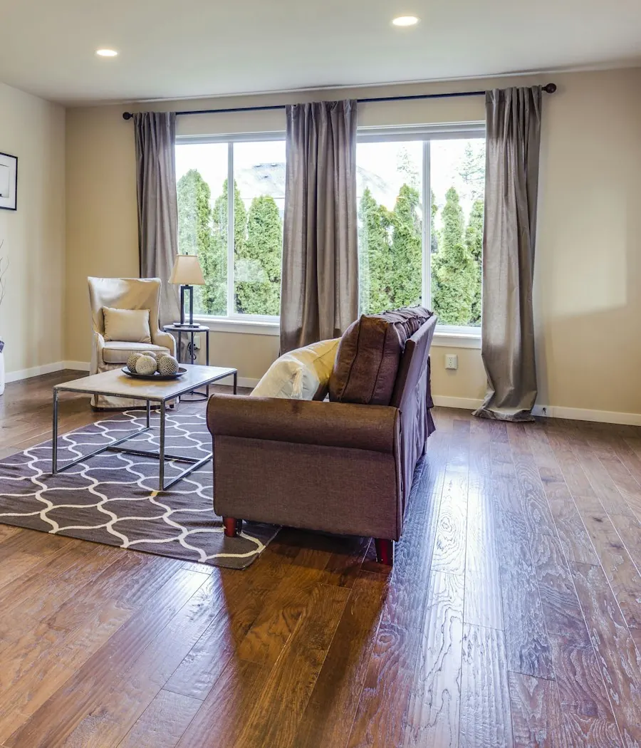 Wide-plank hardwood flooring in a The Moorings, Florida home