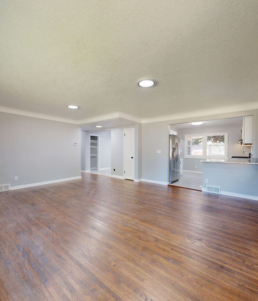 Wide-plank hardwood flooring in a Pine Ridge, Florida home